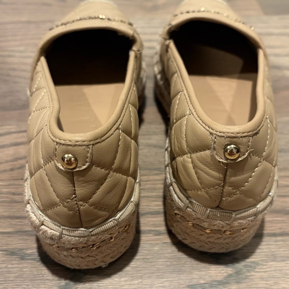 Karl Lagerfeld Tan Leather Espadrilles Size 6 - Picture 4 of 8